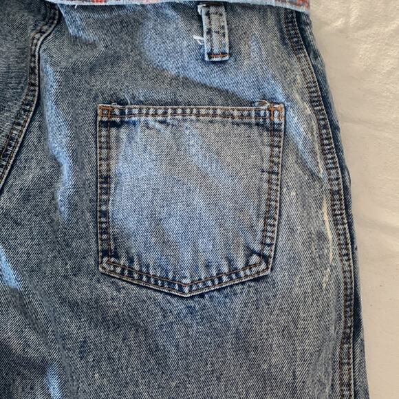 Vintage 80s no problem womens 26 small 11/12 fold over paper bag jeans acid wash - Picture 11 of 12